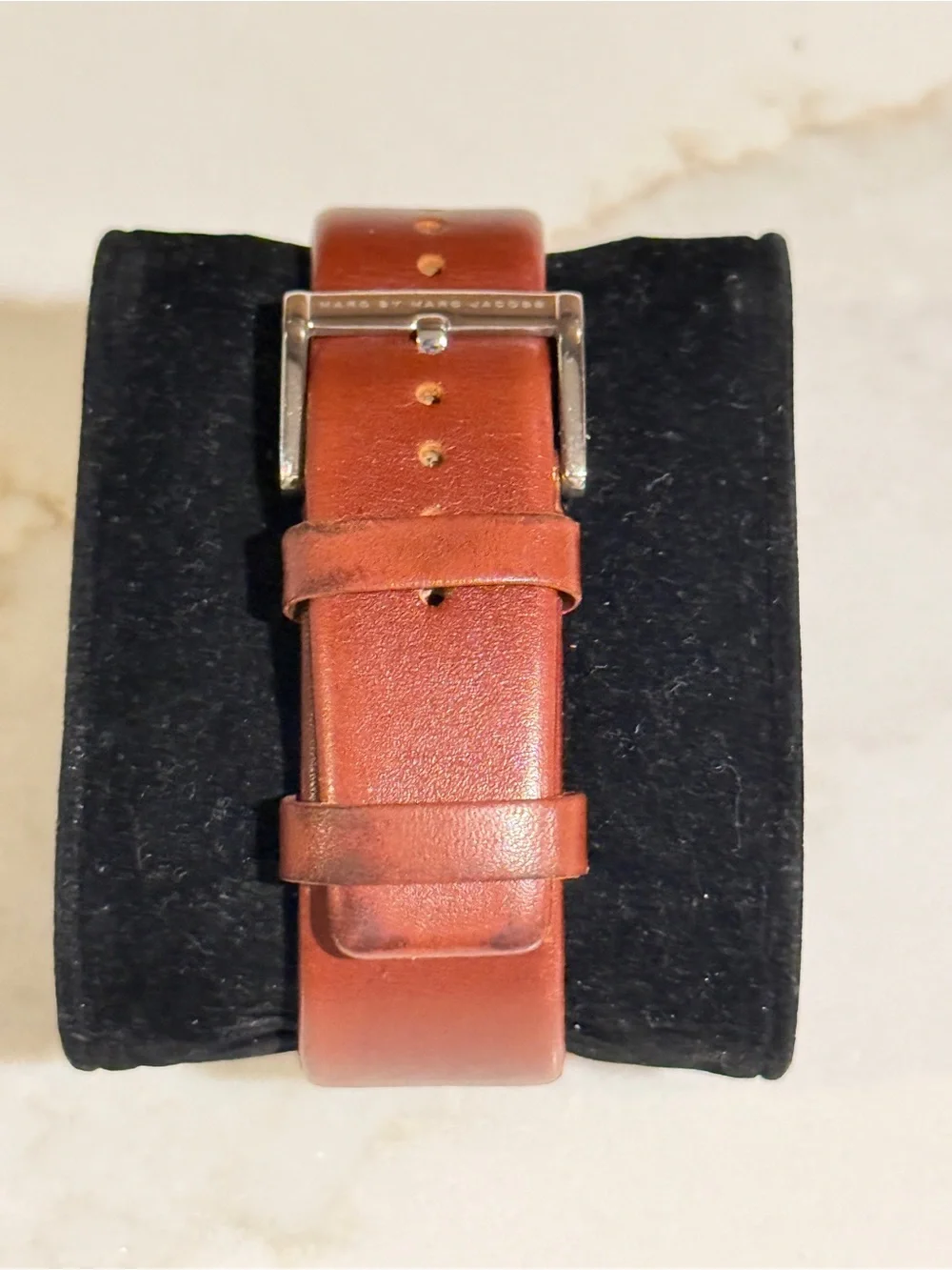 Marc by Marc Jacobs Tan Leather Watch Strap with Silver Buckle